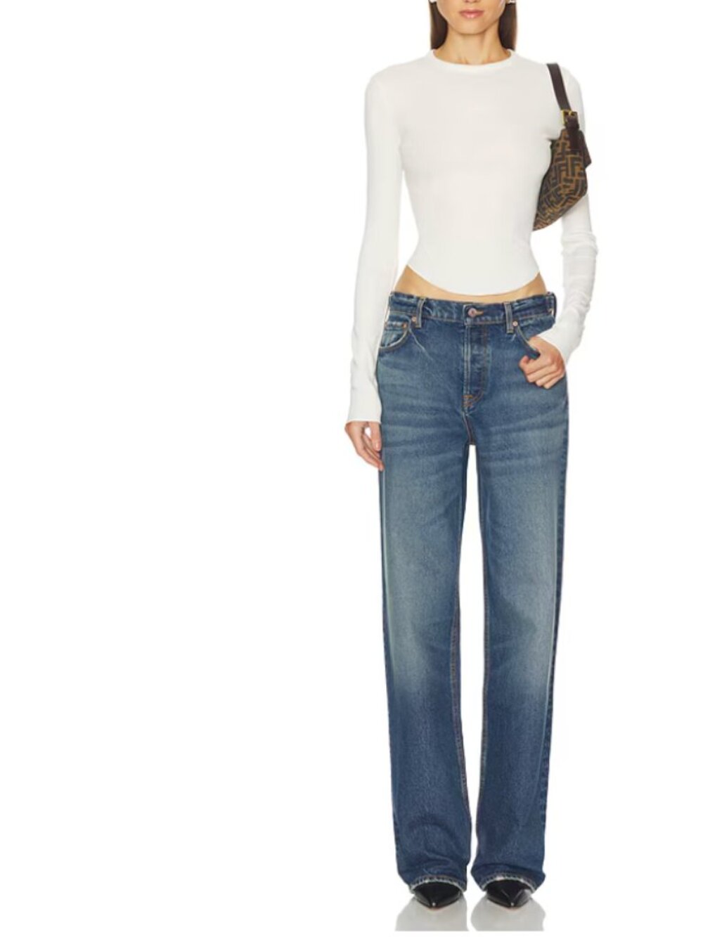 NWT REVOLVE GRLFRND Bella Cinch Low Rise Boyfriend - Picture 4 of 5